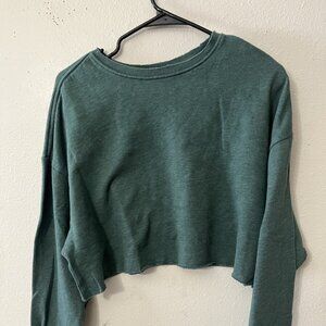BDG Green Solid Cropped Sweatshirt Women's Size Medium